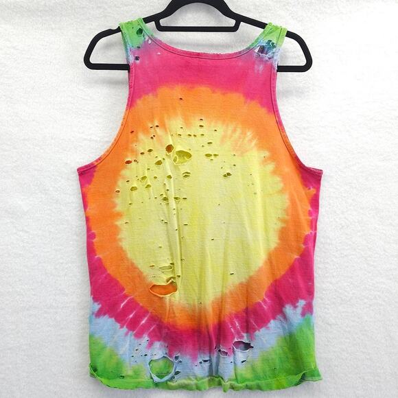 Riot Society Tie Dye Distressed Torn California Tank Top Large - Picture 2 of 9